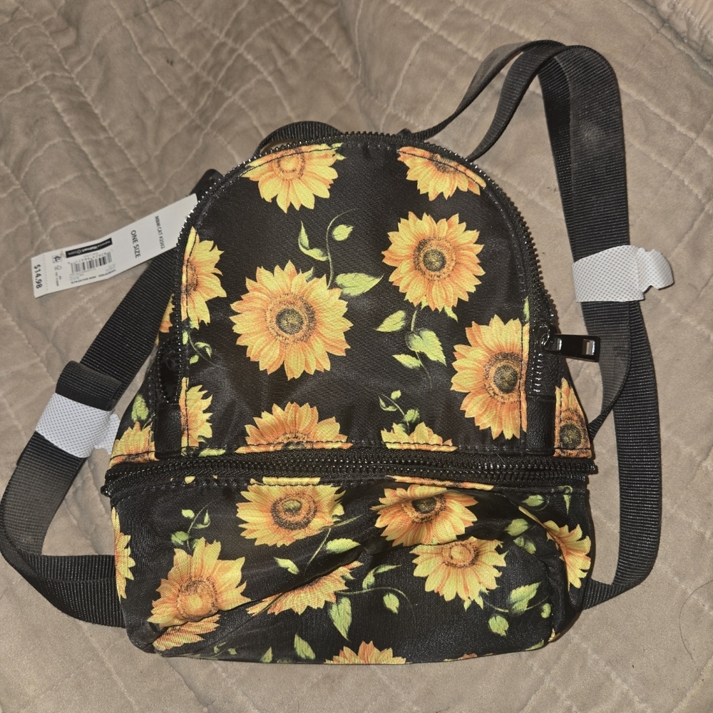 Sunflower Print Mini Backpack